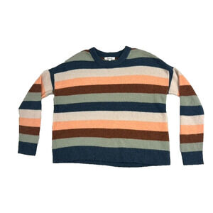 Madewell Sweater Womens XXS Wool Alpaca Blend Multi Striped Colorful Drop